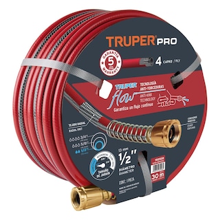 Foto 2 | Manguera Truper MAN-30X1/2X color Rojo 1/2 '' Super Reforzada 4 Capas 30 M Conexiones Metal