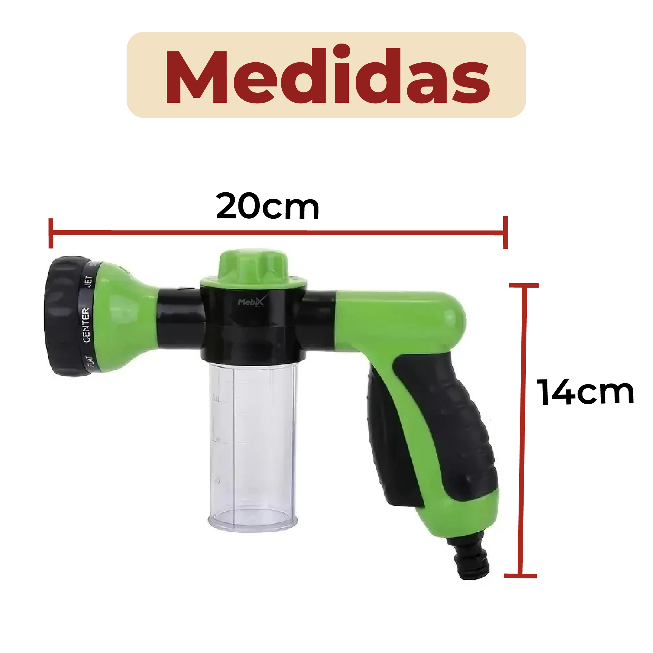 Foto 8 pulgar | Pistola De Espuma Y Agua Multifuncional De Alta Presión