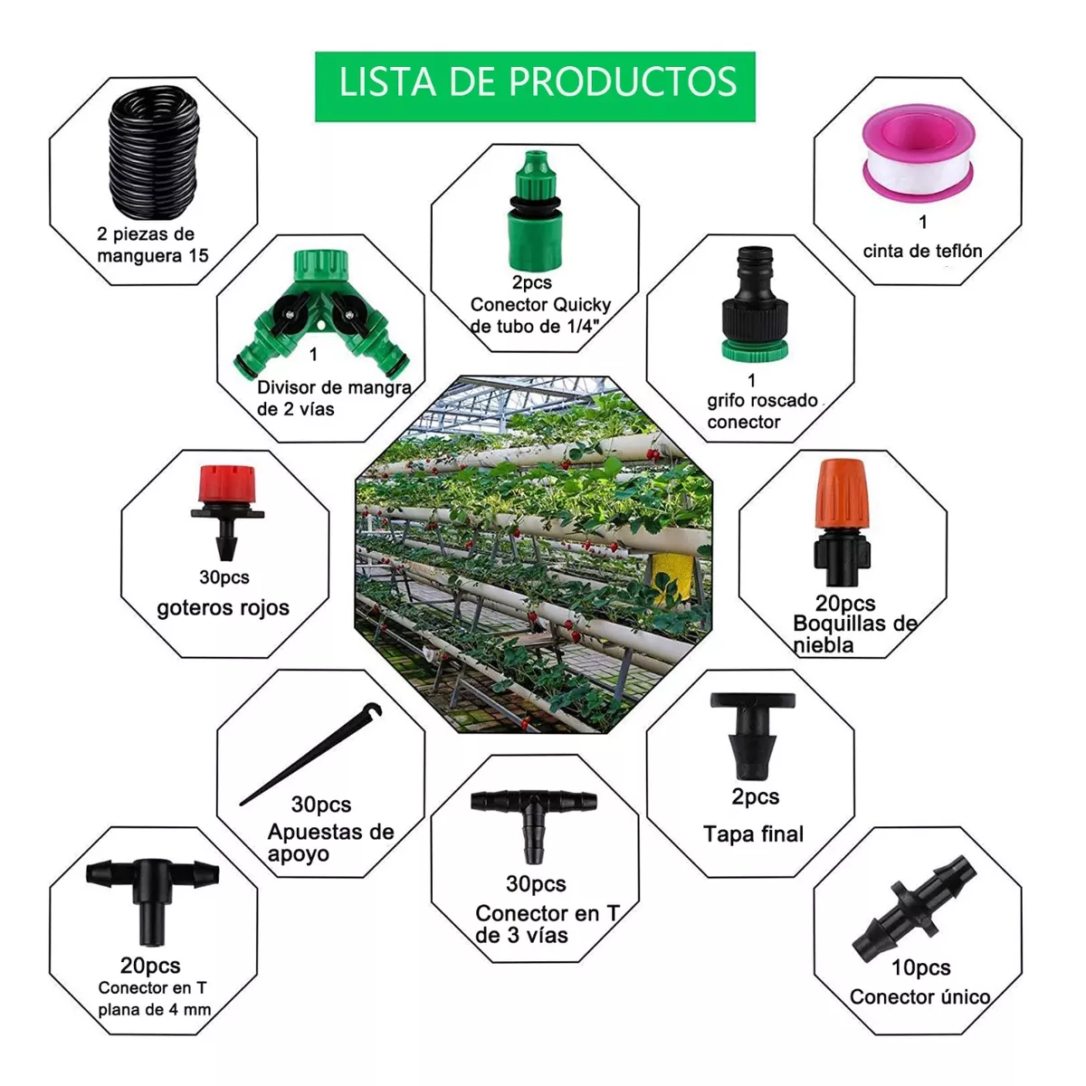 Foto 2 | Sistema de Riego Automático Ahorrador Eo Safe Imports ESI-9594 Multicolor 145 Piezas