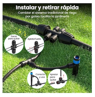 Foto 4 | Sistema De Riego Automático Por Goteo Con Conector Rápido Negro/azul