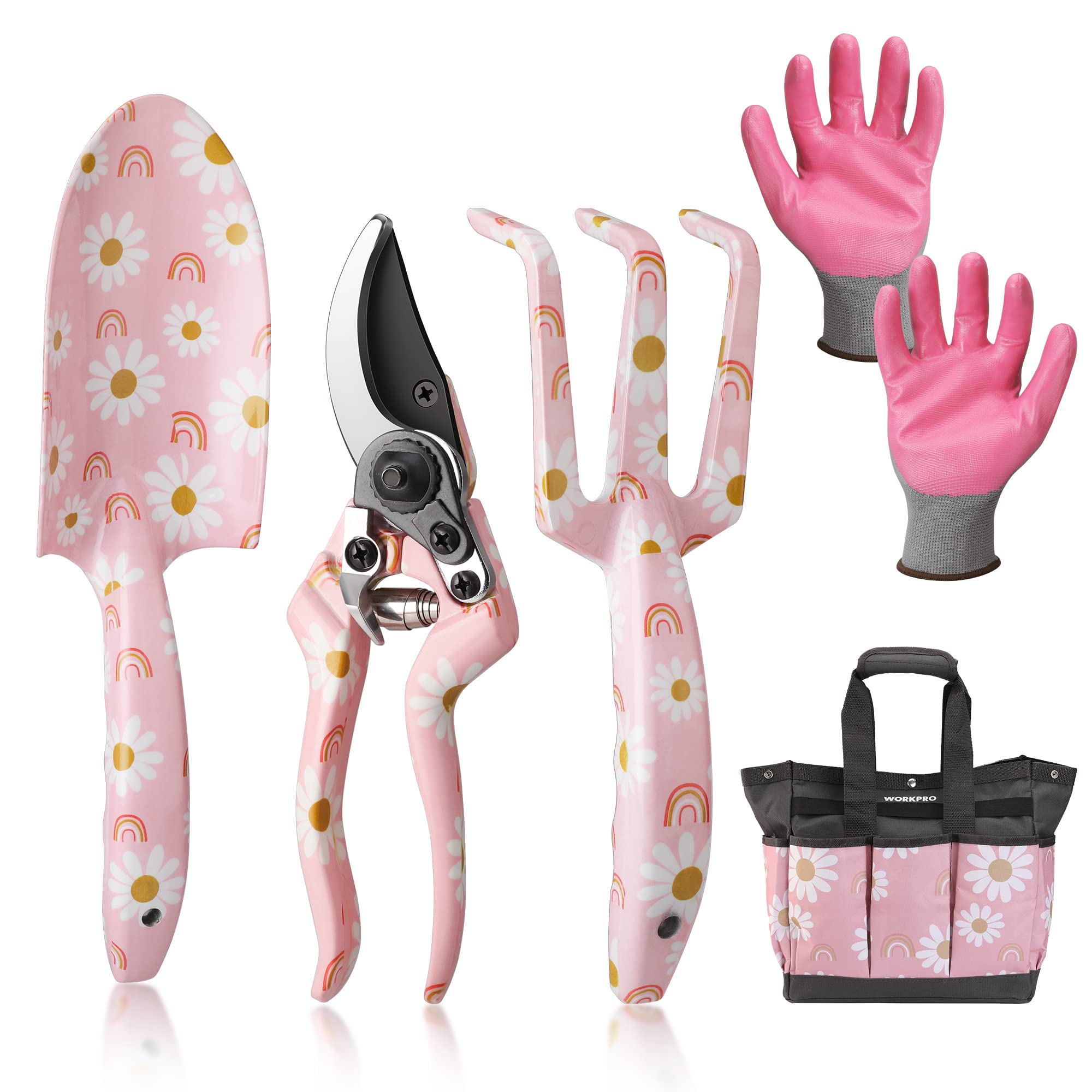 Juego De Herramientas De Jardinería Workpro De 5 Piezas Con Bolsa De Aluminio Para Mujer - Venta Internacional.