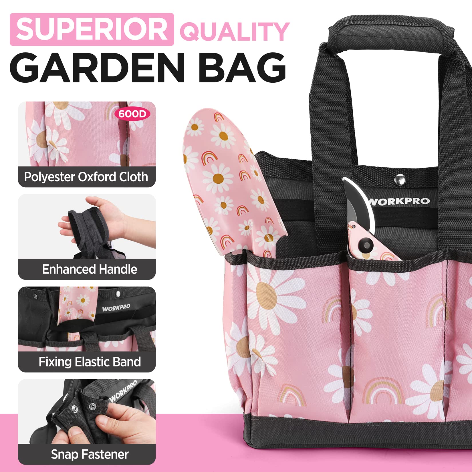 Foto 4 pulgar | Juego De Herramientas De Jardinería Workpro De 5 Piezas Con Bolsa De Aluminio Para Mujer - Venta Internacional.
