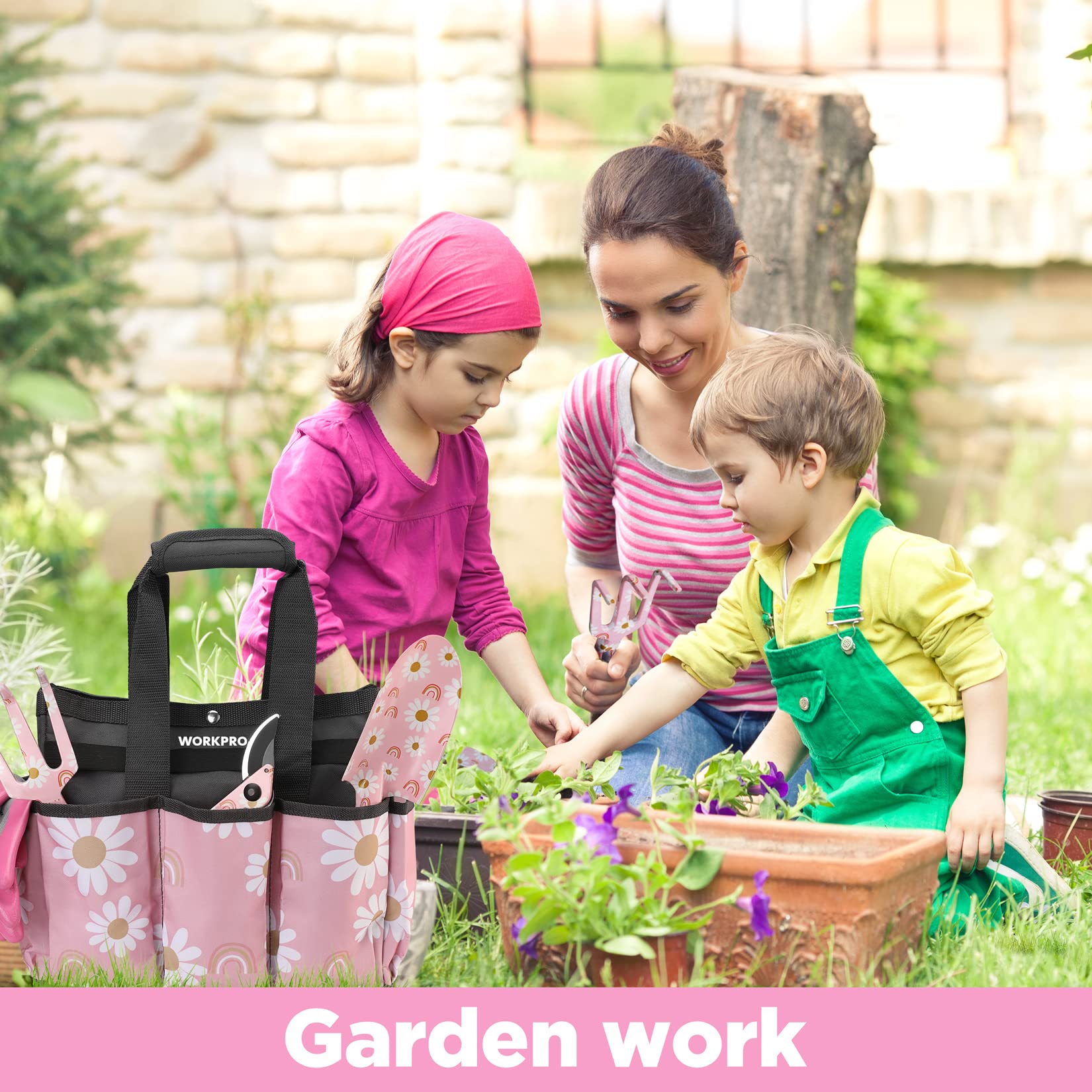 Foto 8 pulgar | Juego De Herramientas De Jardinería Workpro De 5 Piezas Con Bolsa De Aluminio Para Mujer - Venta Internacional.