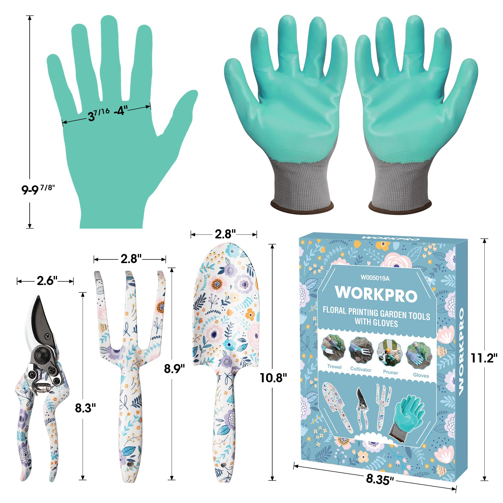 Foto 3 pulgar | Juego De Herramientas De Jardín Workpro De Aluminio, 4 Piezas, Con Paleta, Rastrillo Y Podadora - Venta Internacional.