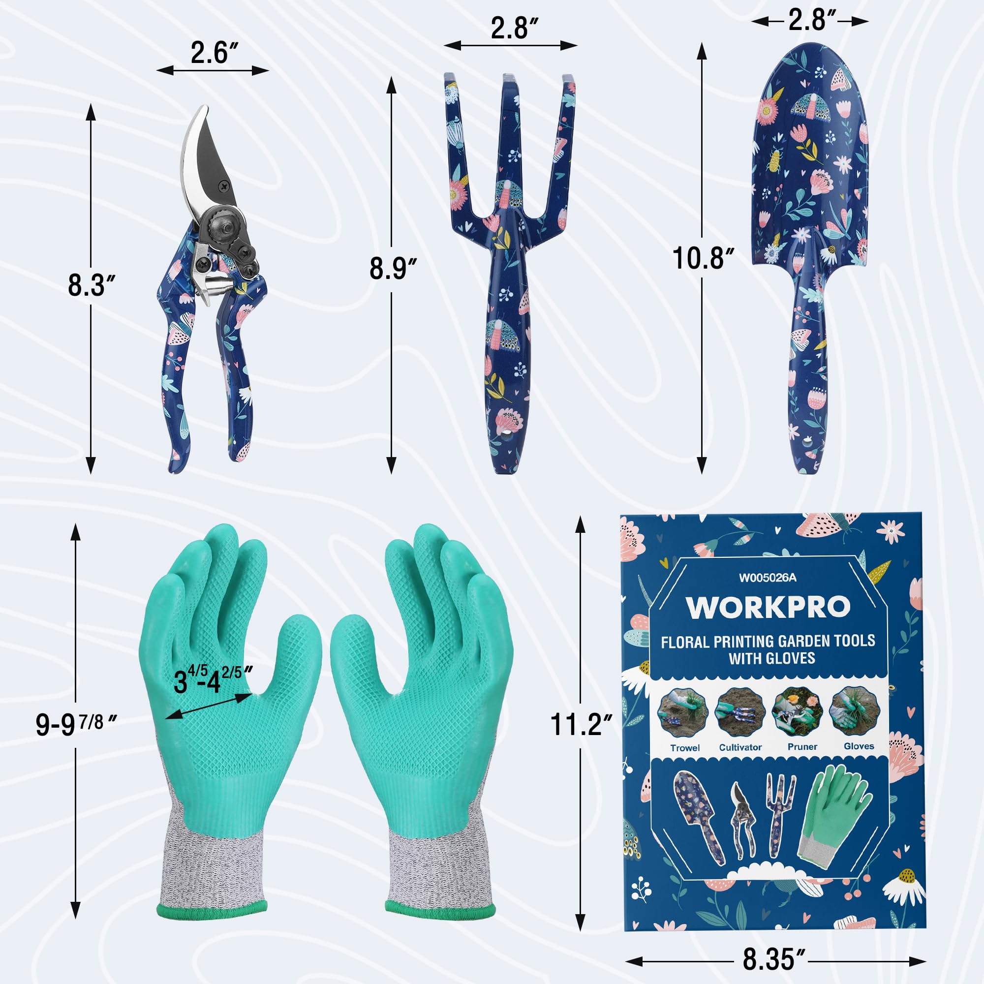 Foto 3 pulgar | Juego De Herramientas De Jardín Workpro De Aluminio, 4 Piezas, Con Paleta, Rastrillo Y Podadora - Venta Internacional.