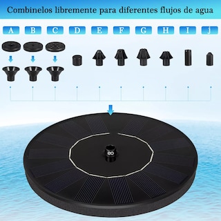Foto 3 | Language Fuente Para Jardín Energía Solar 11 Boquillas Para Alberca Flotante Eo Safe Imports Esi-10249-1negro
