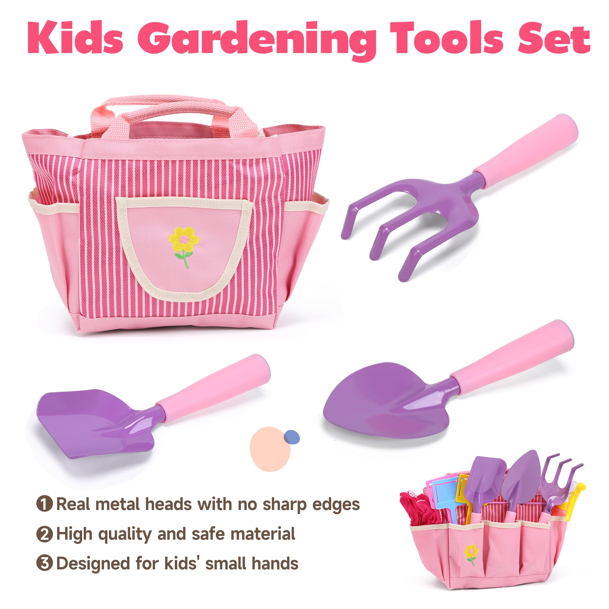 Foto 4 pulgar | Juego De Jardinería Cute Stone Para Niños Con Rastrillo De Metal Y Pala - Venta Internacional.
