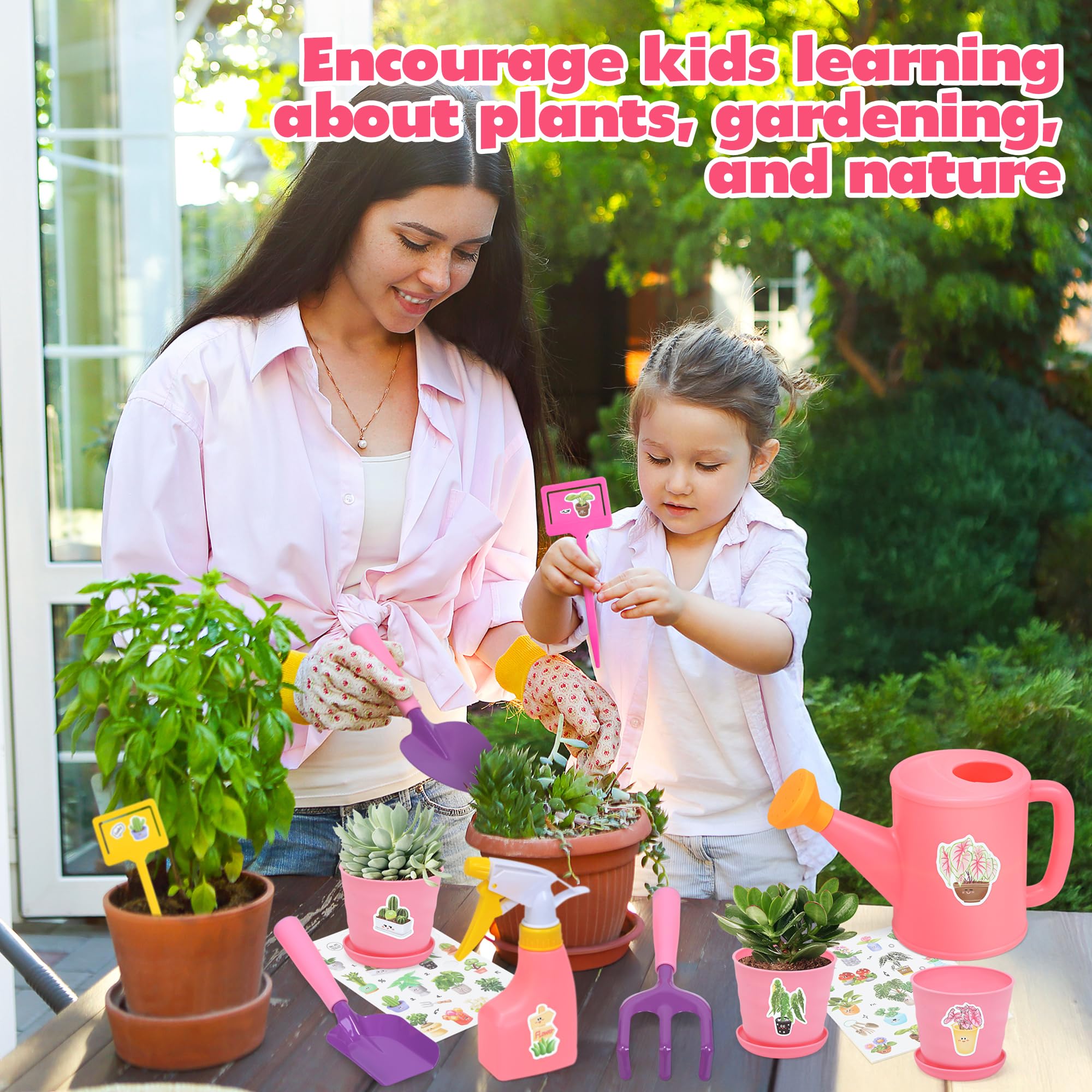Foto 5 pulgar | Juego De Jardinería Cute Stone Para Niños Con Rastrillo De Metal Y Pala - Venta Internacional.