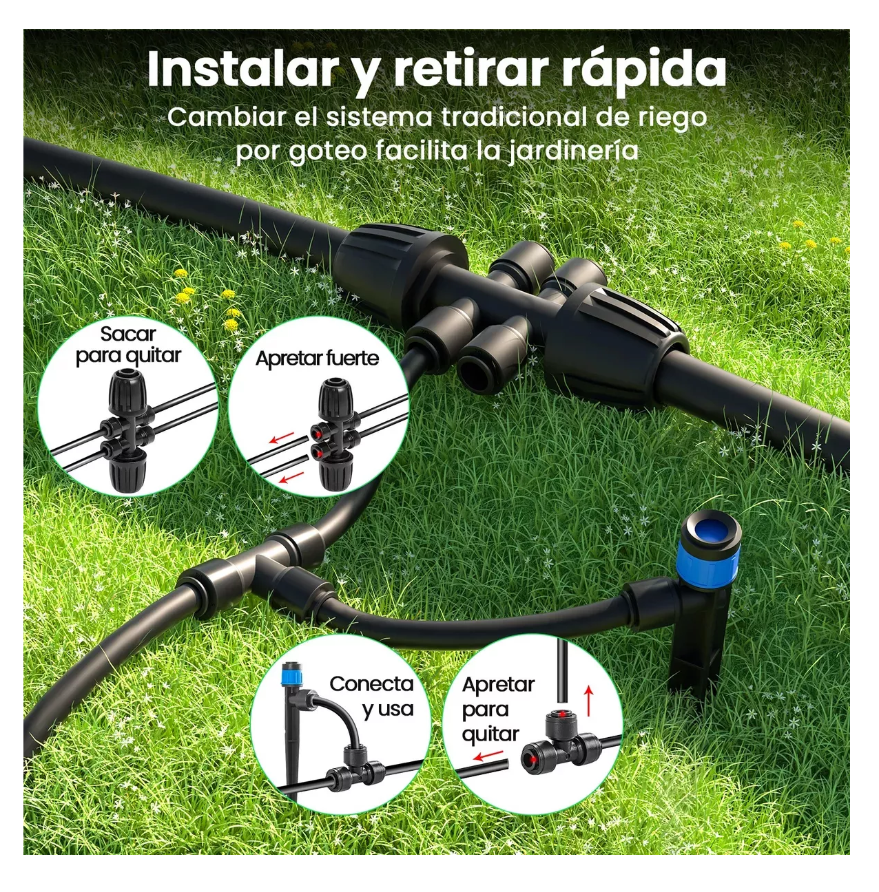 Foto 5 pulgar | Sistema De Riego Automático Por Goteo Lab.g Con Conector Rápido Negro/azul