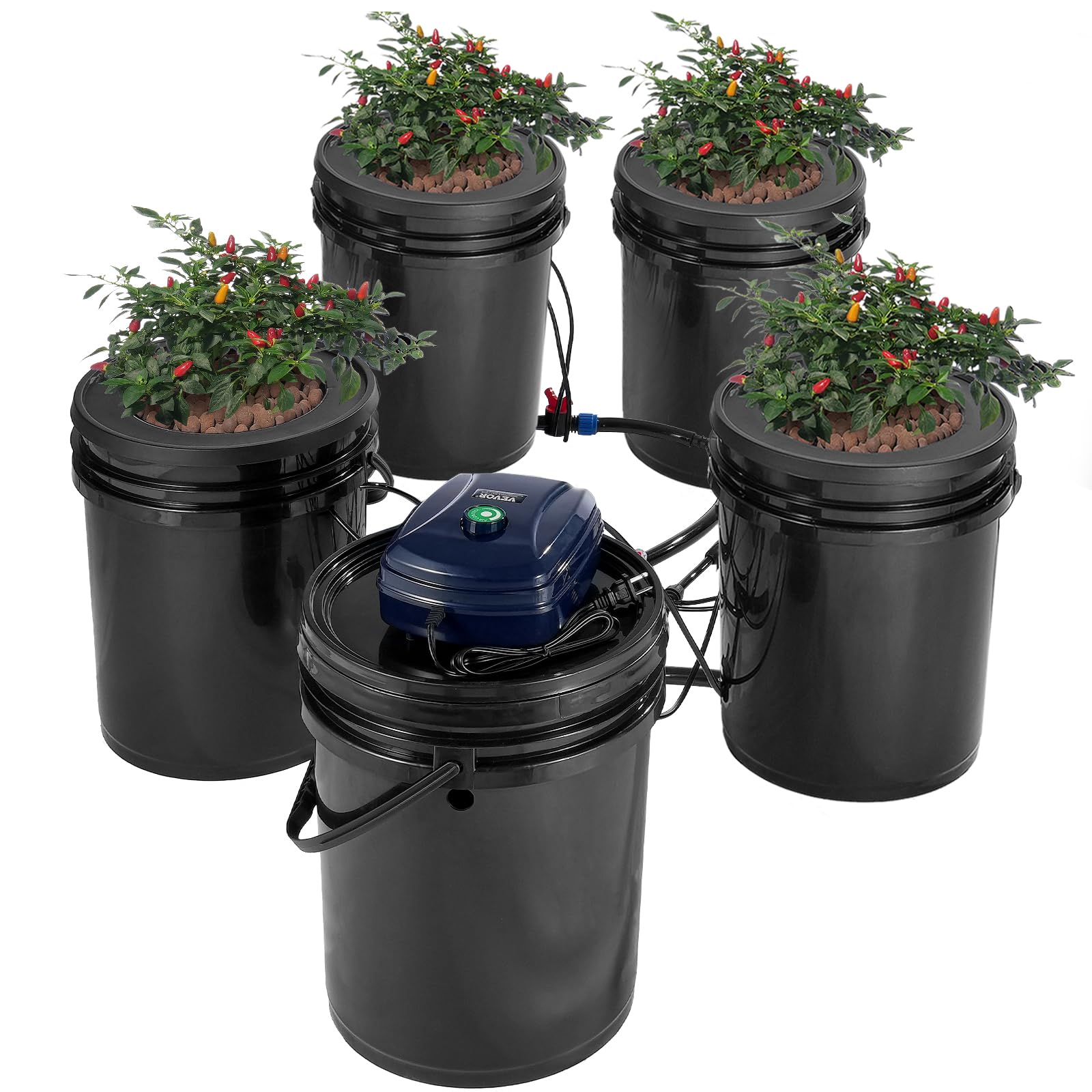Sistema De Cultivo Hidropónico Vevor Rdwc Con Bomba De Aire De 5 Galones Para Verduras - Venta Internacional.