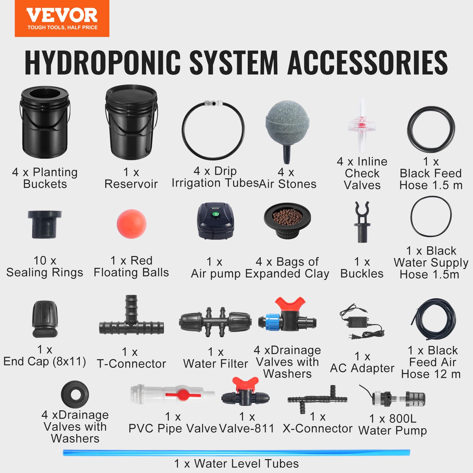 Foto 7 | Sistema De Cultivo Hidropónico Vevor Rdwc Con Bomba De Aire De 5 Galones Para Verduras - Venta Internacional.