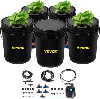 Foto 1 | Sistema Hidropónico Dwc Vevor 5 Cubos De 19 Litros Con Bomba Y Piedra Neumática - Venta Internacional.