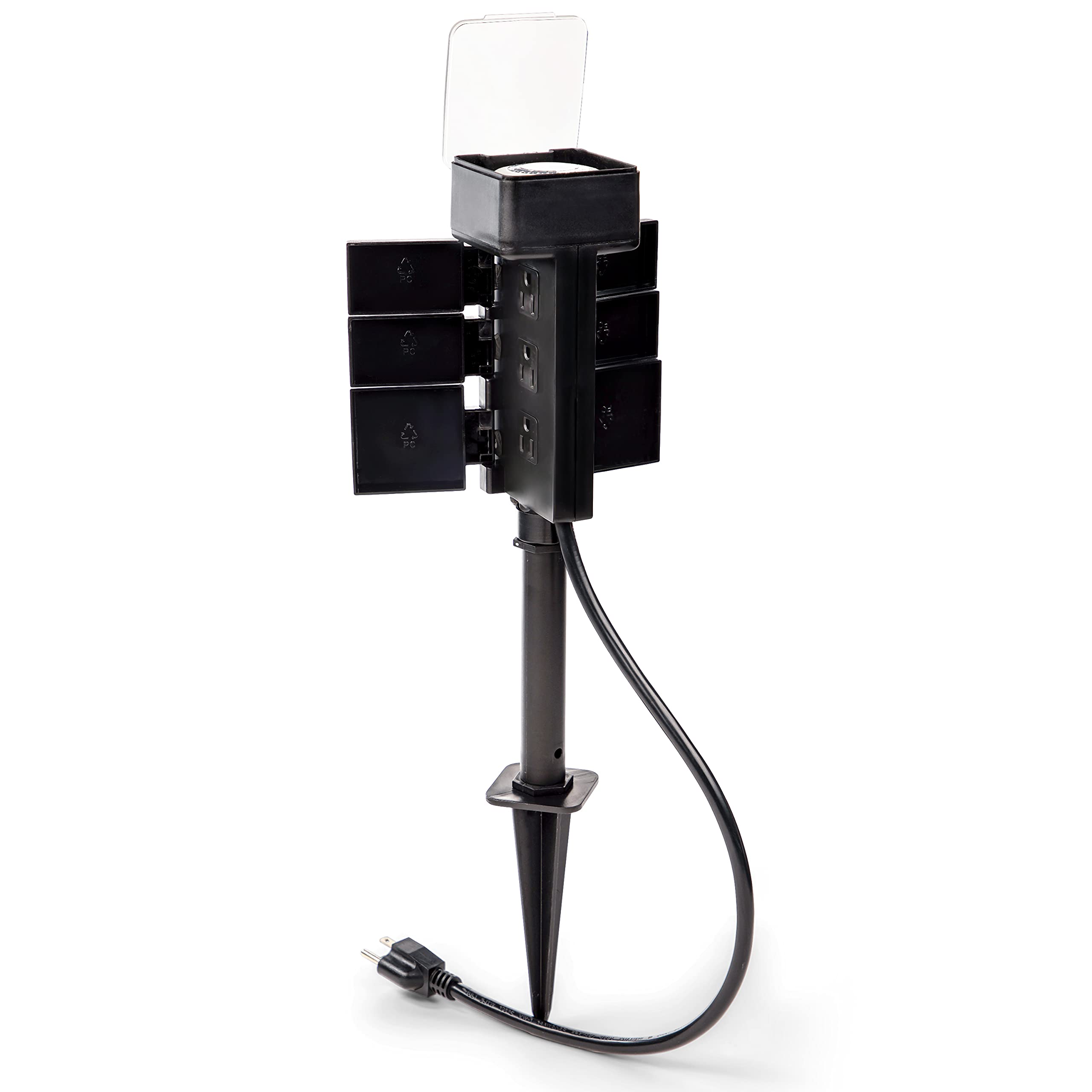 Estaca Temporizadora De Jardín Para Exteriores, Color Negro Y Decker, Impermeable, 6 Salidas - Venta Internacional. $741