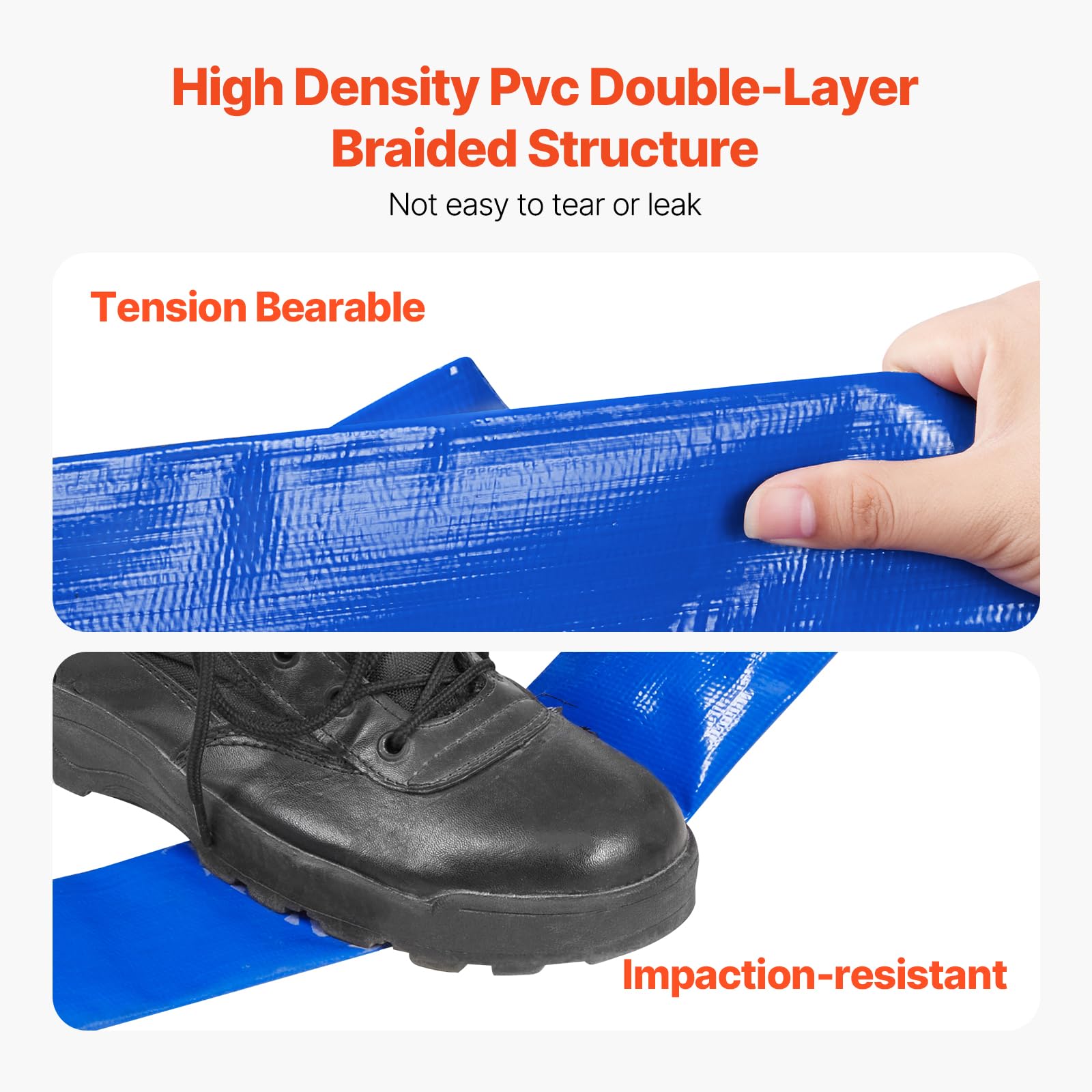 Foto 4 pulgar | Manguera De Retrolavado Vevor De Pvc Azul De 3 Pulgadas X 50 Pies Con Abrazaderas Y Accesorios - Venta Internacional.