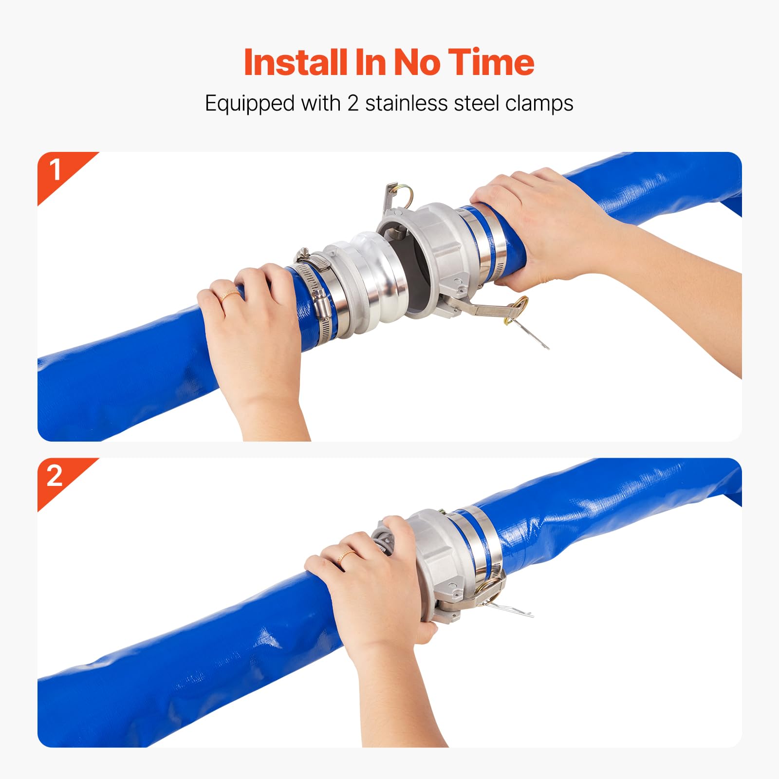 Foto 5 pulgar | Manguera De Retrolavado Vevor De Pvc Azul De 3 Pulgadas X 50 Pies Con Abrazaderas Y Accesorios - Venta Internacional.