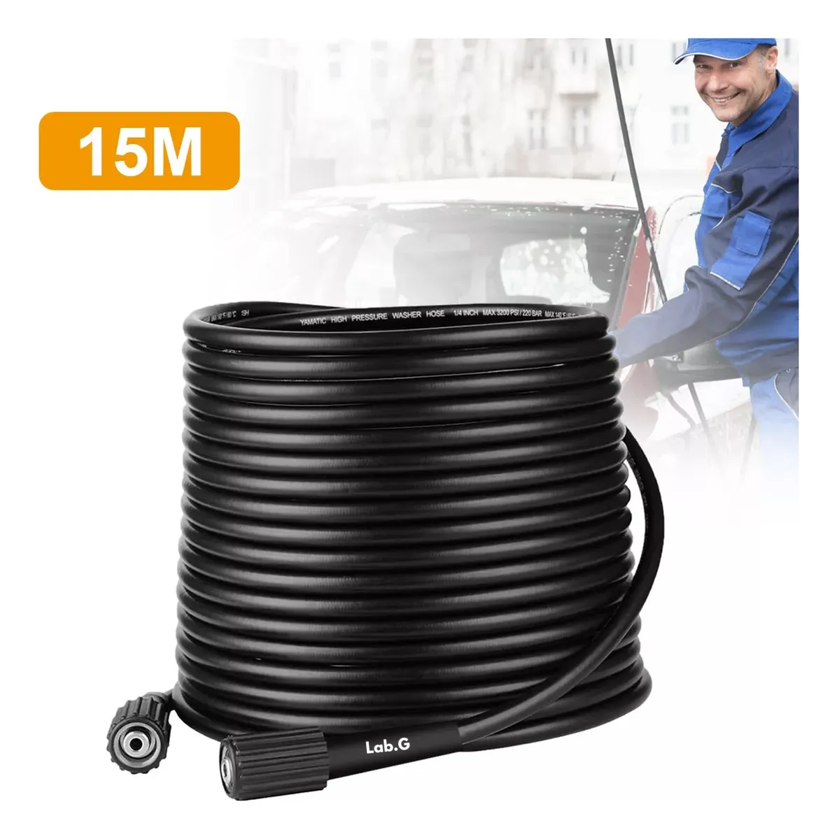 Foto 2 | ''manguera De 15 Metros Para Hidrolavadora Serie K M22-14mm Negra ''