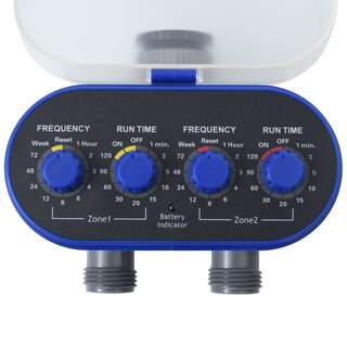 Foto 3 | Temporizador De Agua Vidaxl De Doble Salida Con Válvulas De Bola Abs Azul/gris - Venta Internacional.