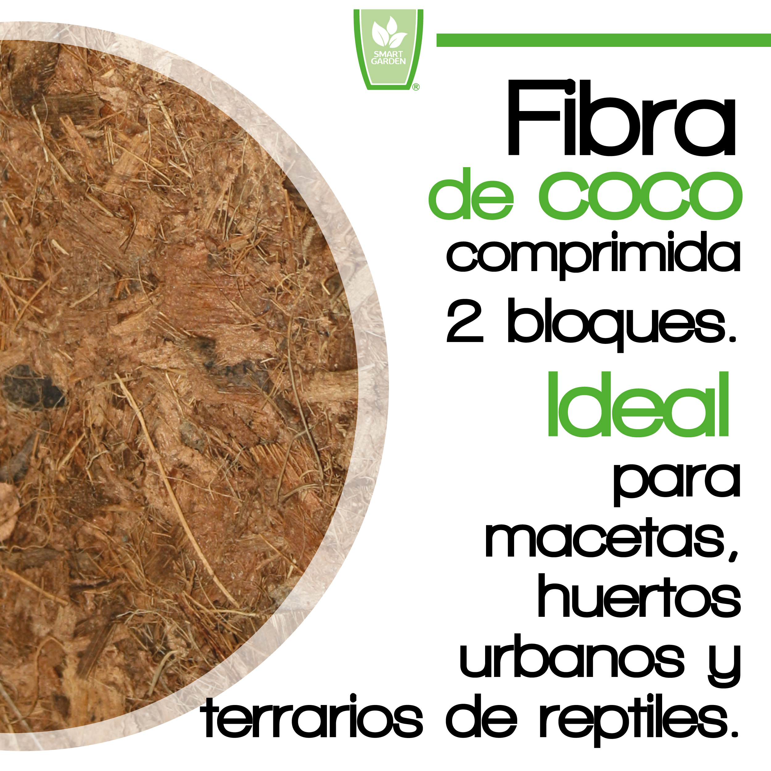 Foto 3 pulgar | Fibra de Coco Comprimida Smart Garden 770 gr Incluye 2 Bloques