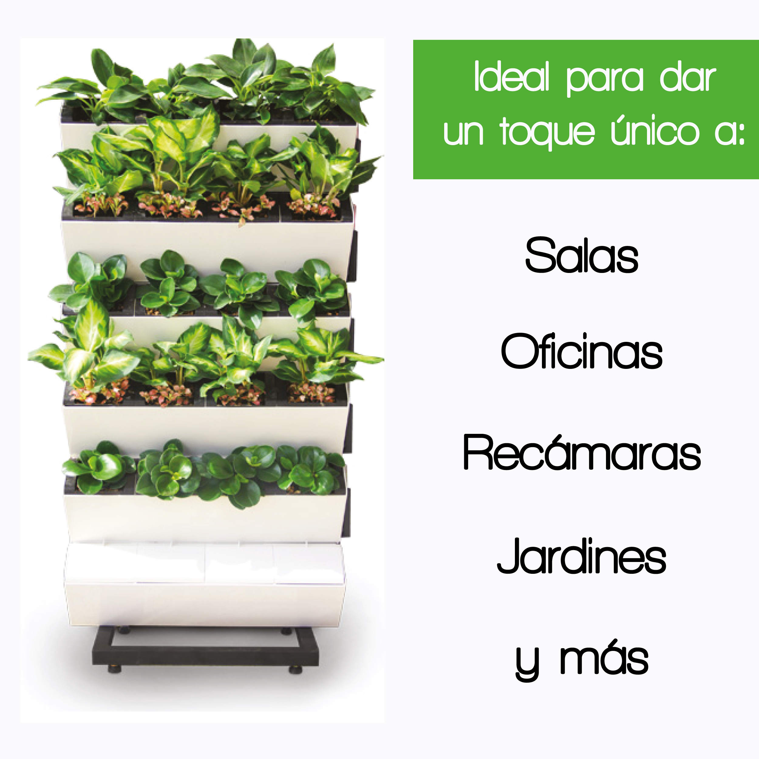 Foto 4 pulgar | Rack Huerto En Casa Muro Verde Jardín Vertical Modular Smart Garden Hf-rack Metálico Negro