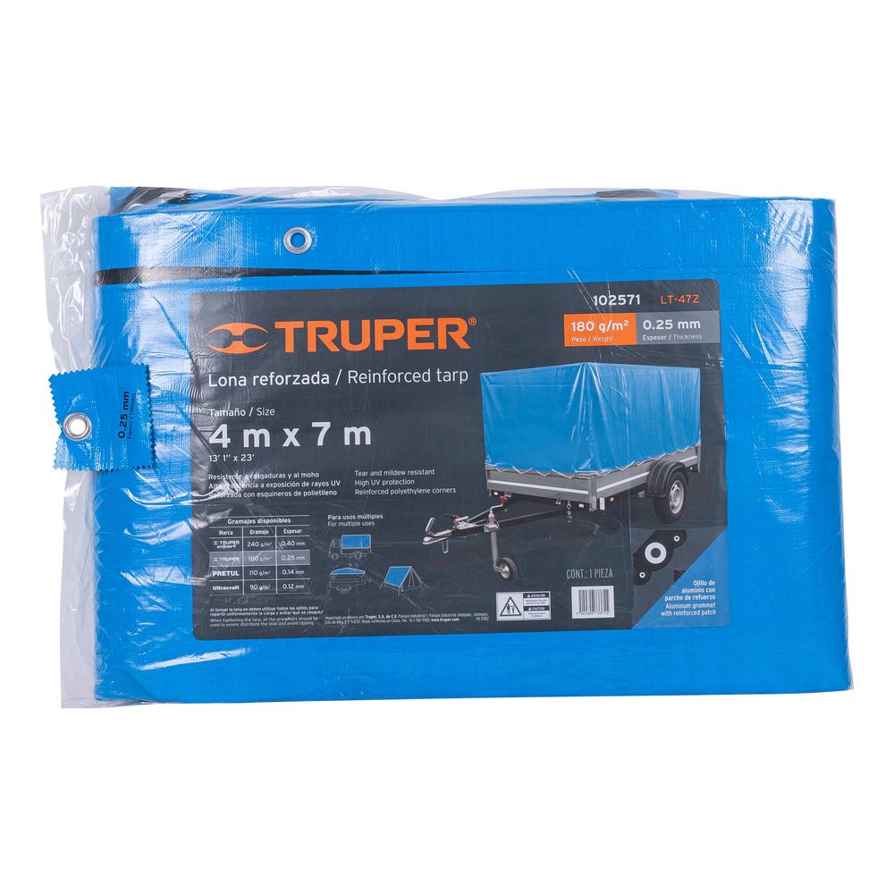 Foto 2 | Lona Truper LT-47Z color Azul Reforzada 4 x 7 m