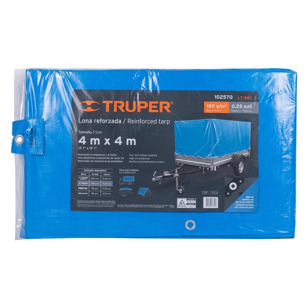 Foto 2 | Lona Truper LT-44Z color Azul Reforzada 4 x 4 m