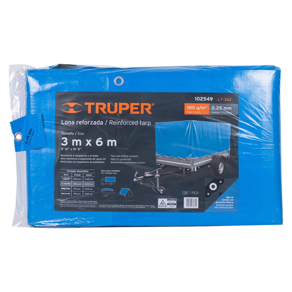 Foto 2 | Lona Truper LT-36Z color Azul Reforzada 3 x 6 m