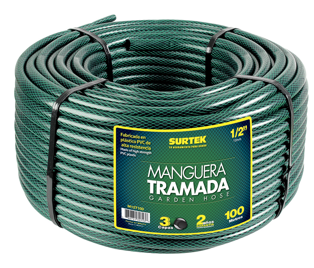 Foto 1 | Manguera Para Jardín Tramada En Rollo Verde 1/2'', 100 M Surtek