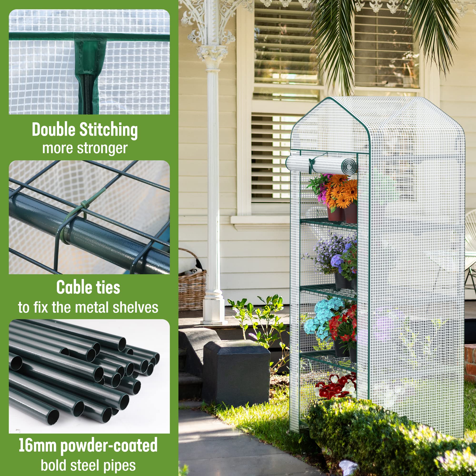 Foto 5 pulgar | Mini Invernadero Workpro Portátil De 4 Niveles Con Estantes De 27 X 19 X 63 Cm - Venta Internacional.
