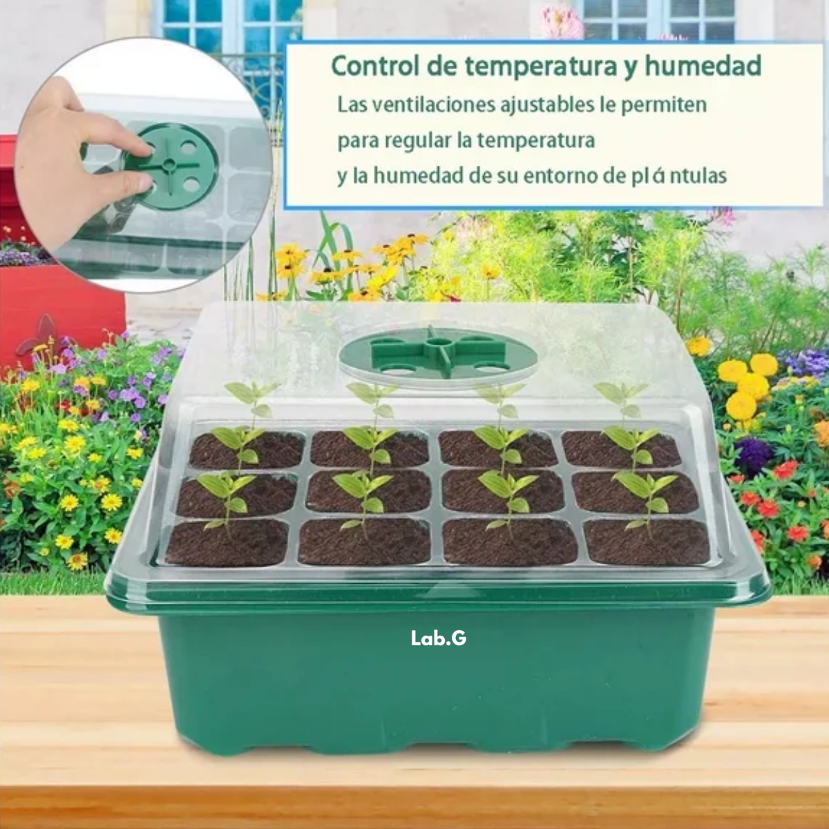 Foto 4 pulgar | Charolas Germinadoras Semillero Invernadero Tapa 10pz Lab.g Verde