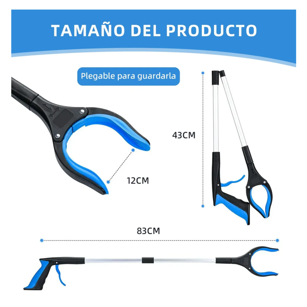 Foto 2 | Recogedor De Basura Plegable Con Bastón Herramienta Belug  Azul Y Negro