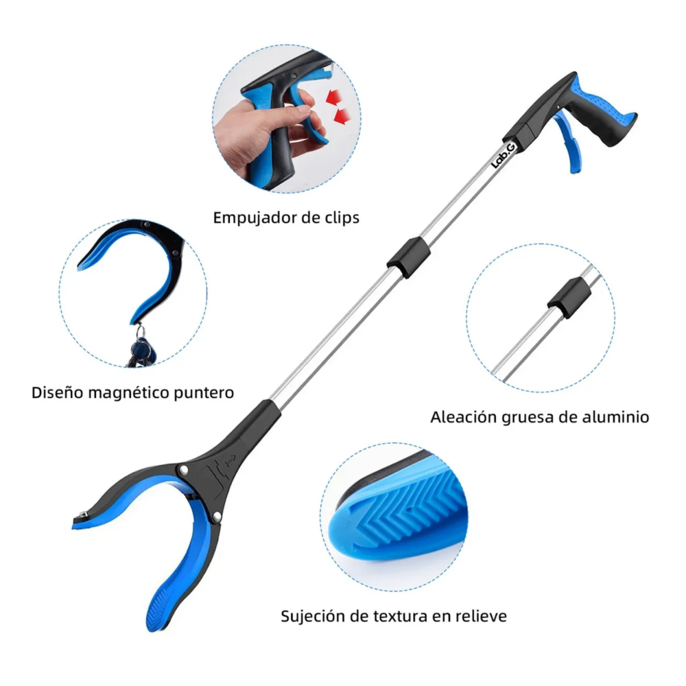 Foto 4 pulgar | Recogedor De Basura Plegable Con Bastón Herramienta Lab.g  Azul Y Negro