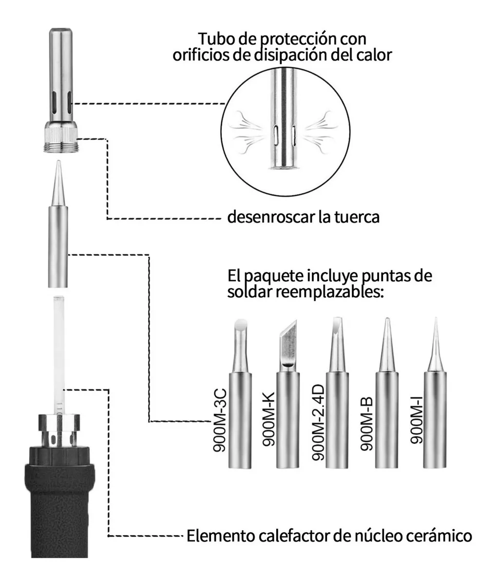 Foto 4 pulgar | Kit Del Soldador Malubero Temperatura Ajustable