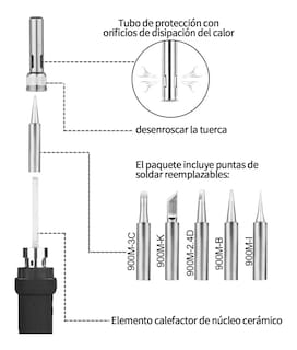 Foto 3 | Kit Del Soldador Malubero Temperatura Ajustable