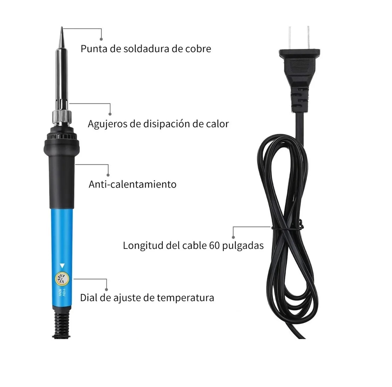 Foto 3 pulgar | Kit De Soldadora Eléctrica 60w Temp. Ajustable Acc. Termoretraccion Eo Safe Imports Esi-465 Multicolor