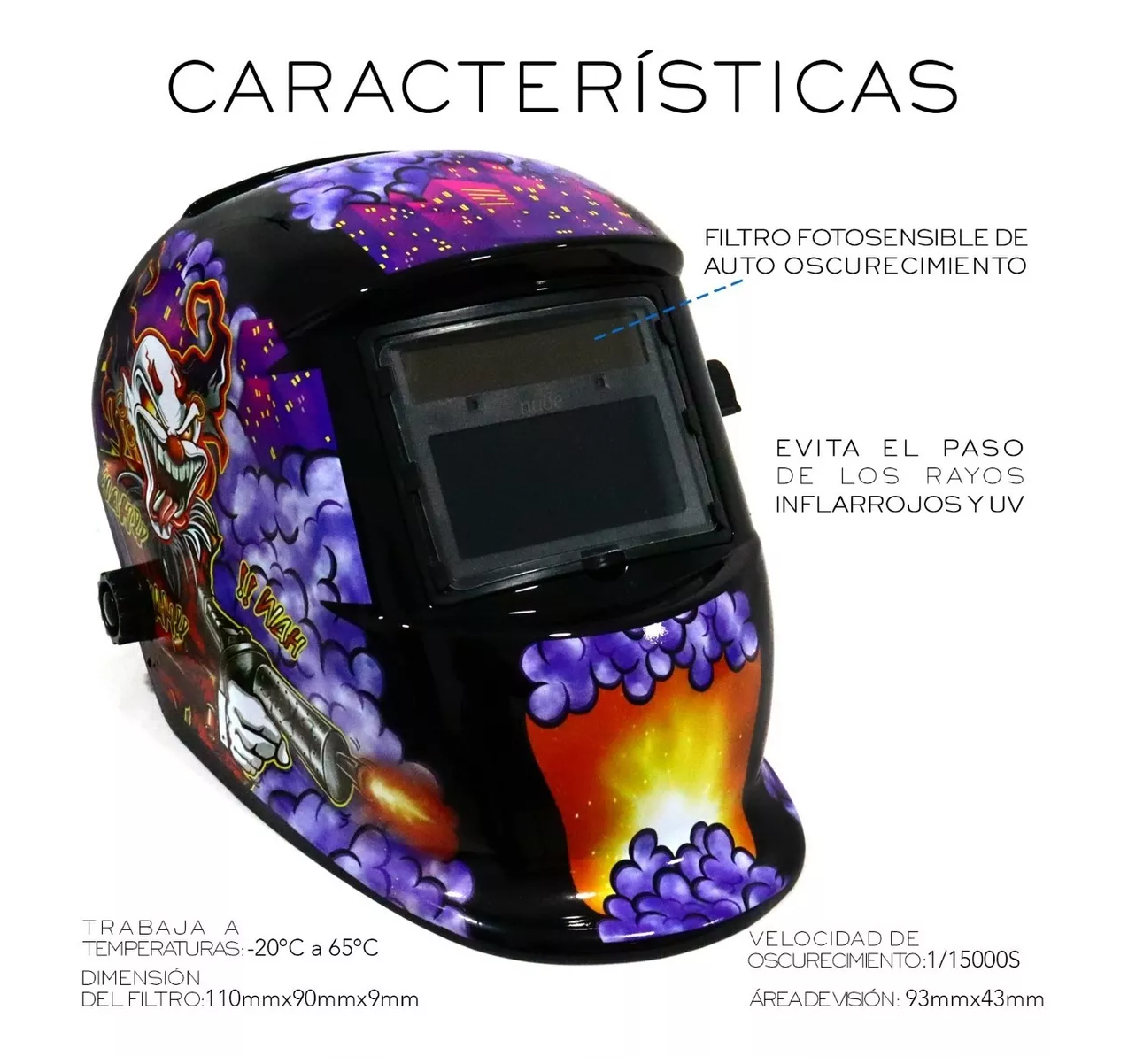 Foto 5 pulgar | Careta de Soldar Automática Belug Profesional color Morado