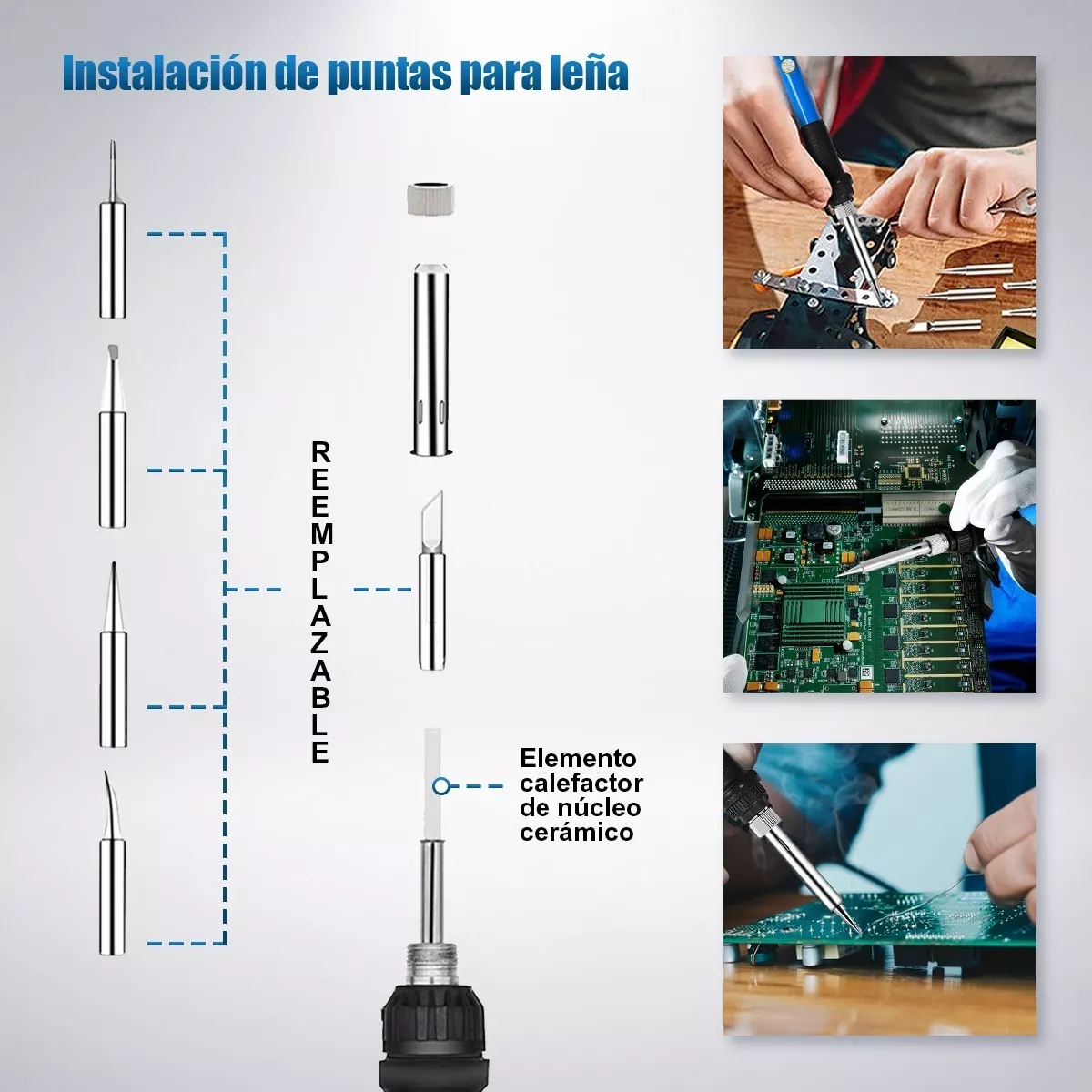 Foto 4 pulgar | Kit de Soldador Electronico con Multímetro Digital Eo Safe Imports Esi-5827 Multicolor 21 PZAS