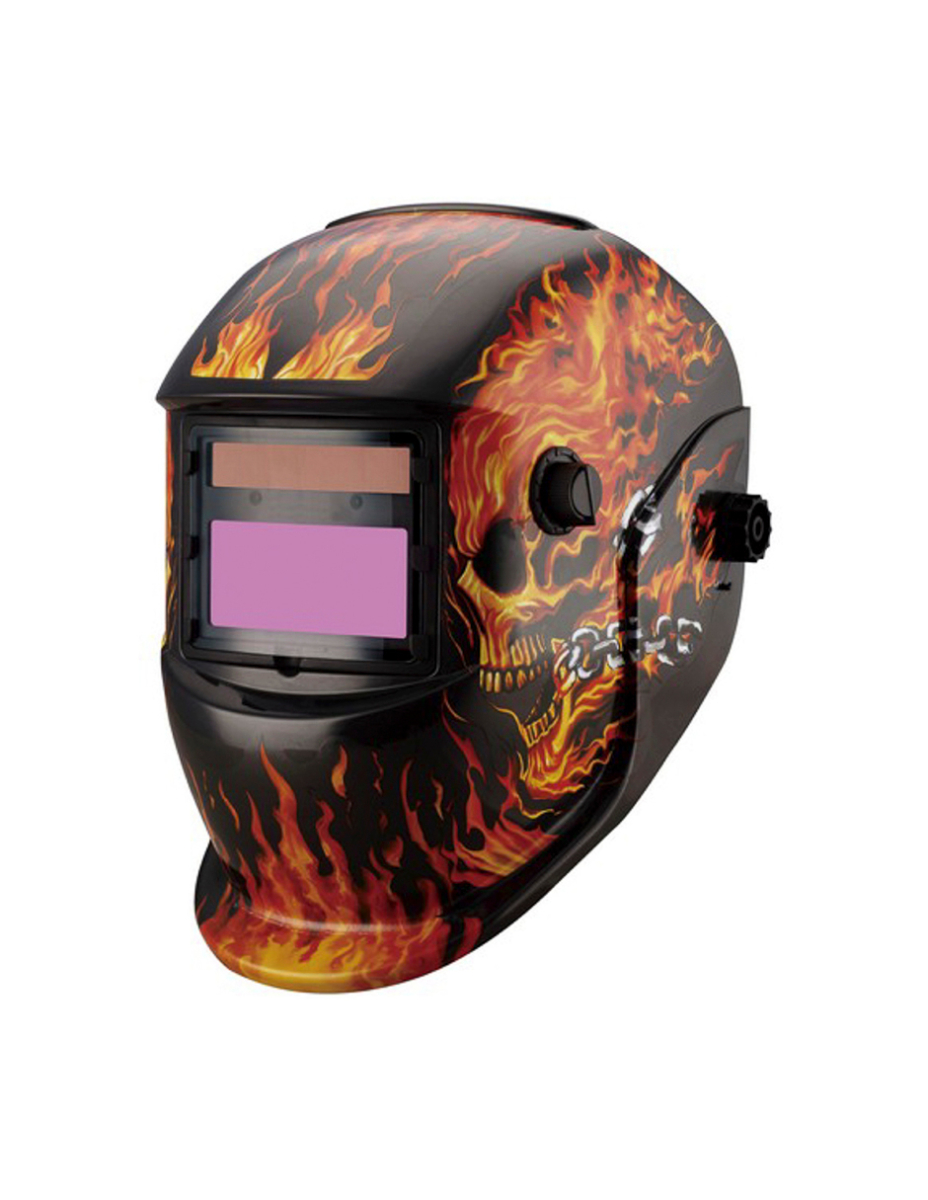 Foto 1 | Careta Soldar Electronica Oakland Ajuste Matraca Fuego Calavera