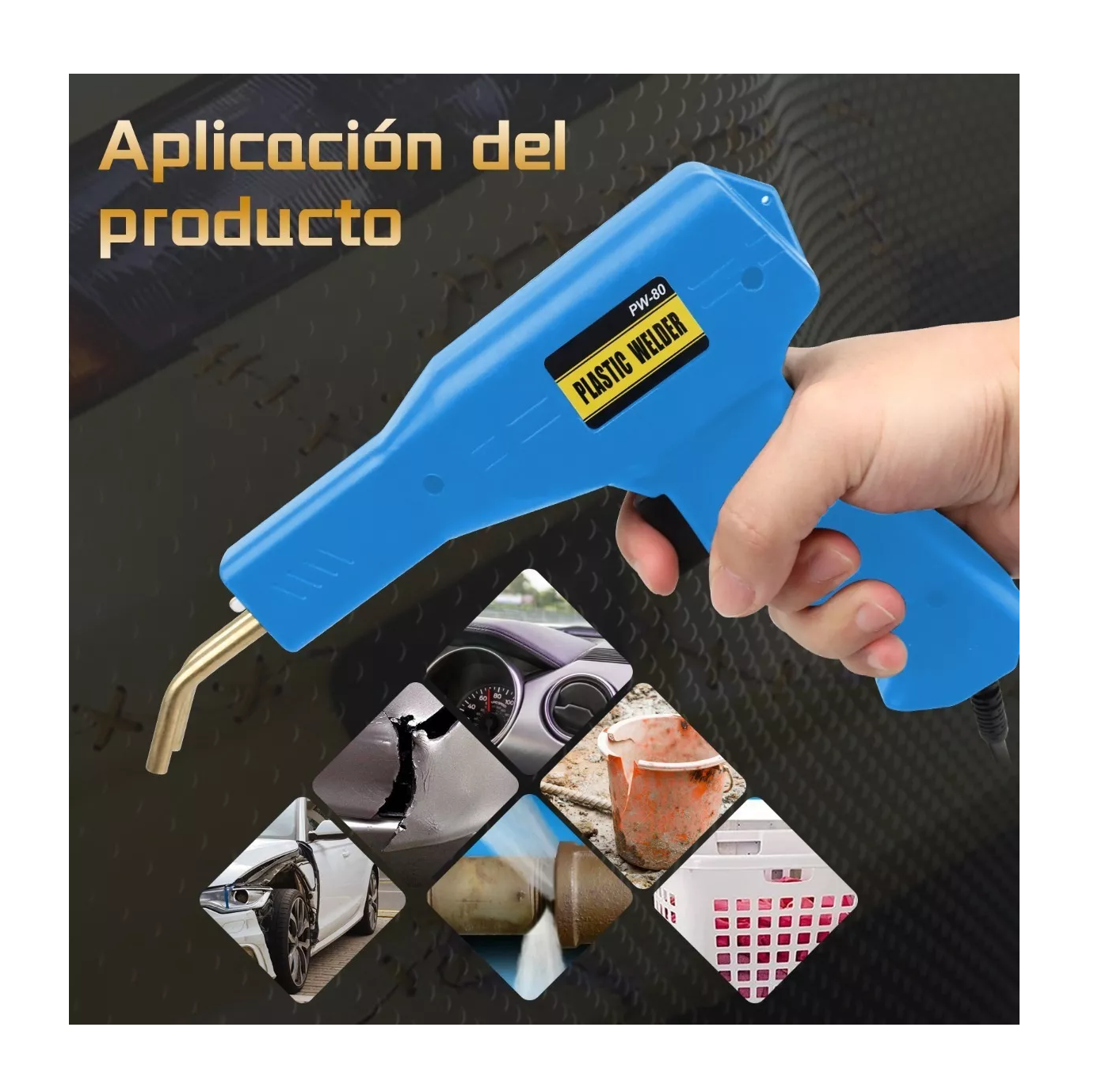 Foto 6 pulgar | Kit De Soldadura De Plástico Portátil Reparación De Auto 80w Azul