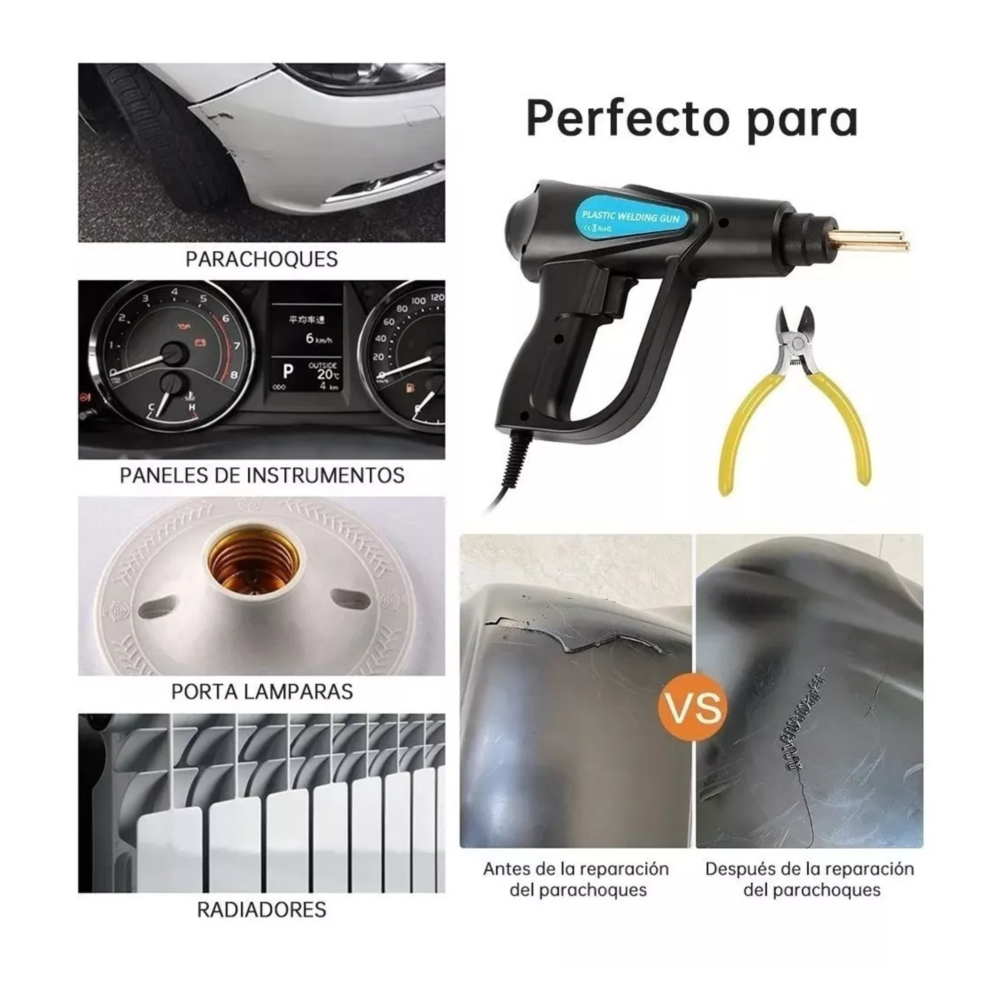 Foto 4 pulgar | Kit De Soldadura De Plástico De 70w C/400 Clavos D/soldadura Negro