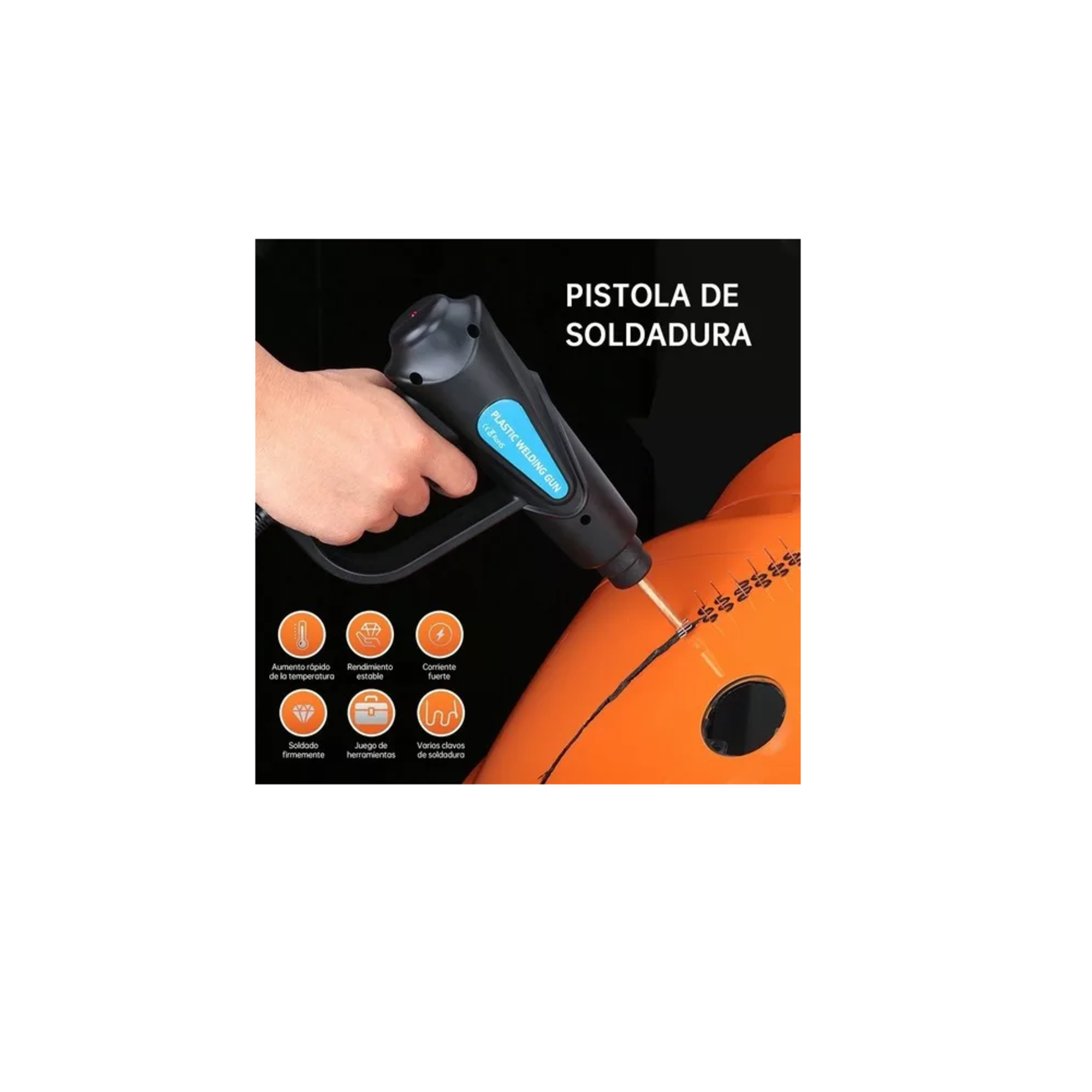 Foto 6 pulgar | Kit De Soldadura De Plástico De 70w C/400 Clavos D/soldadura Negro