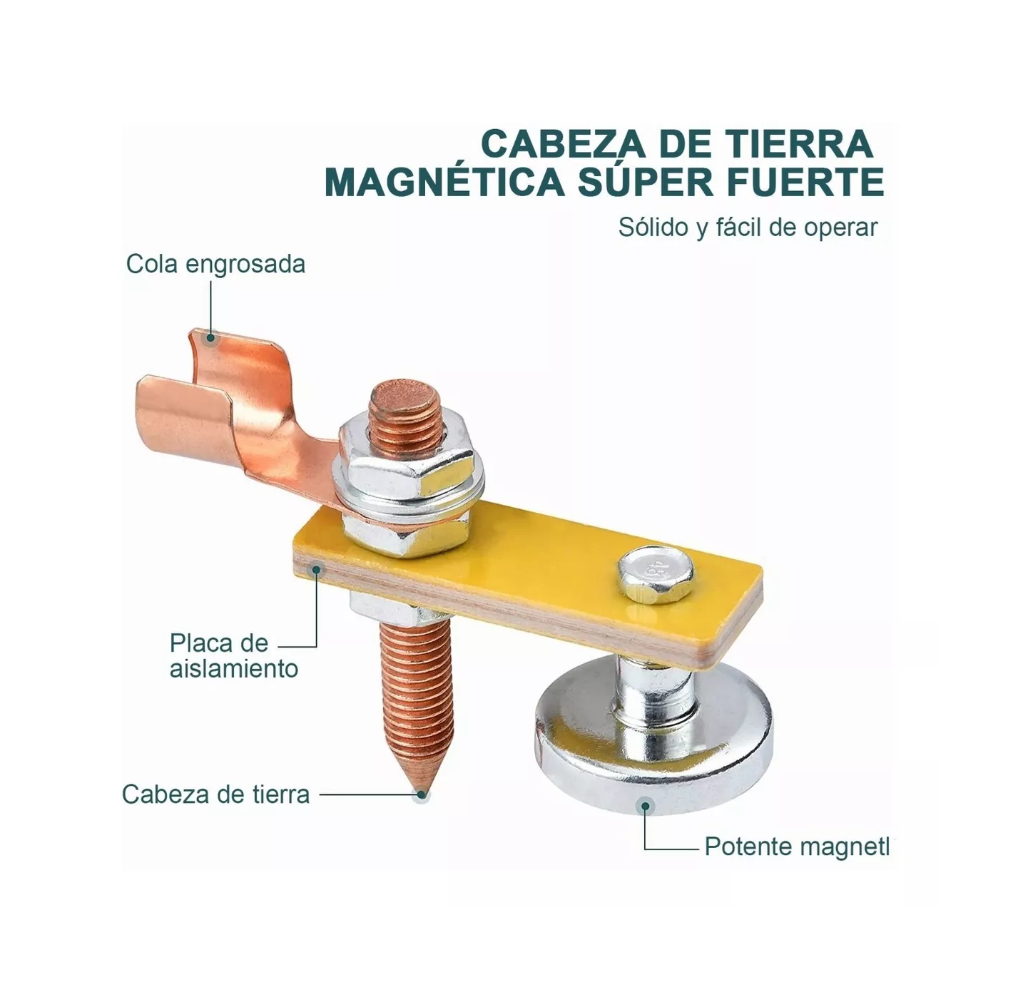 Foto 3 pulgar | Soldadura Soporte de Tierra Abrazadera Magnética Belug 2 Piezas Doradas