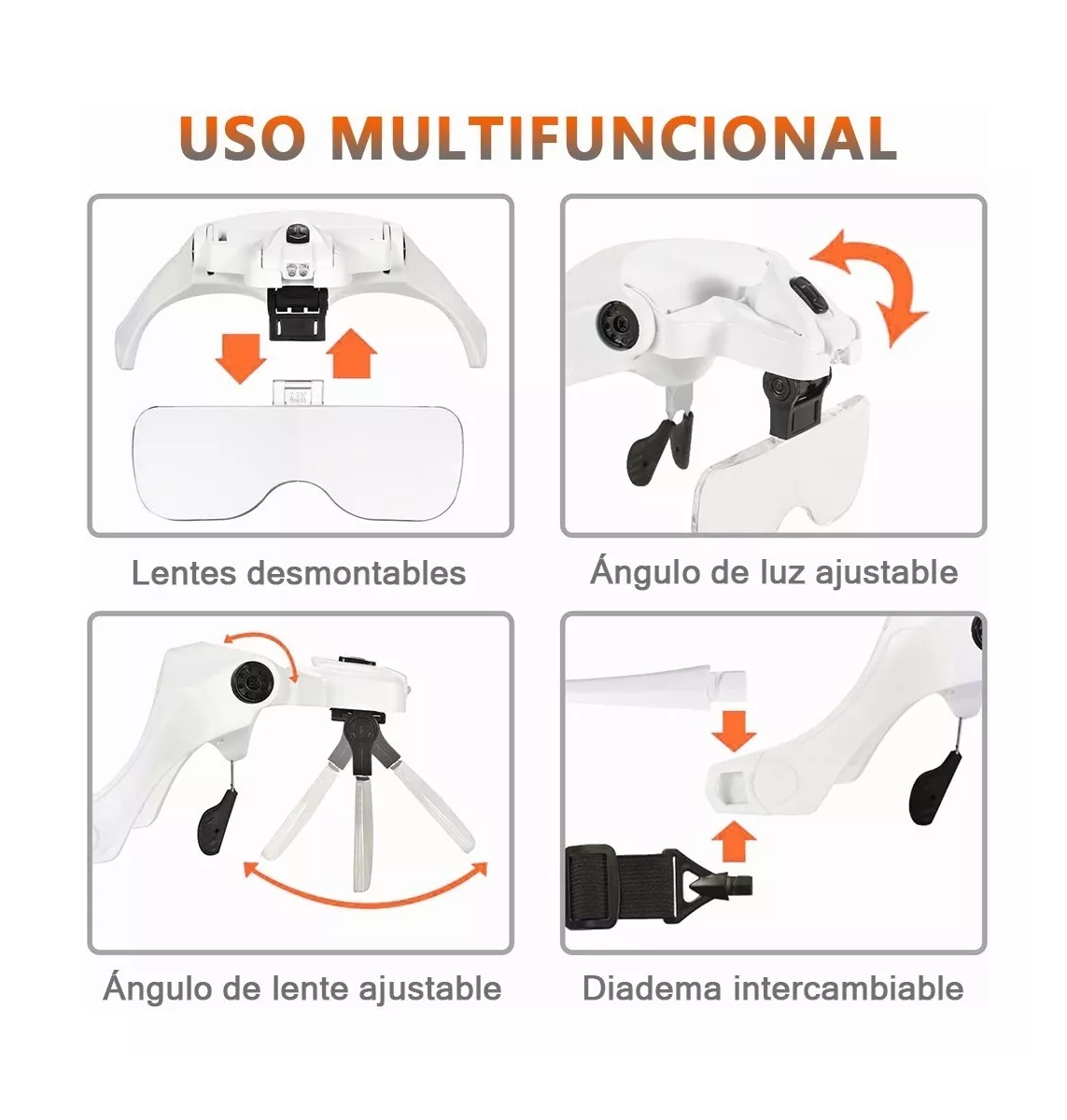 Foto 5 pulgar | Lentes Lupa Luz Led Belug Blanco