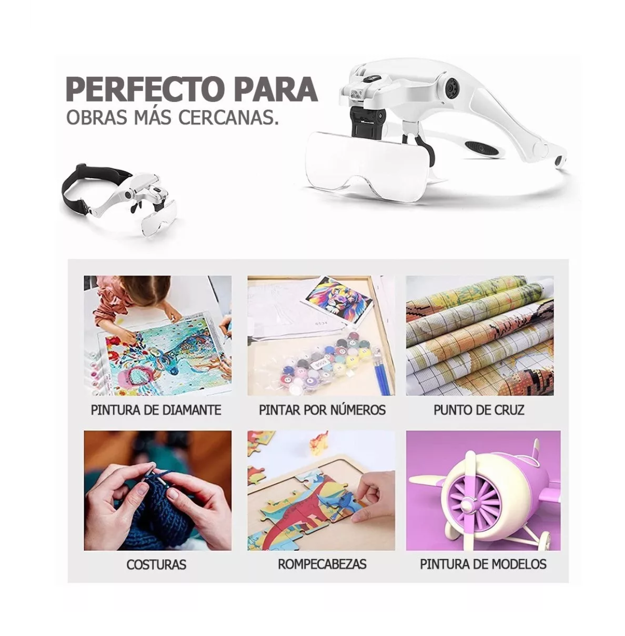 Foto 4 pulgar | Lentes Lupa Belug Luz Led Multiusos color Blanco