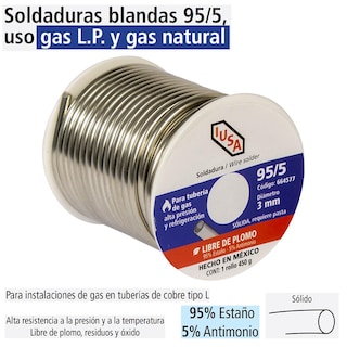Foto 2 | Soldadura Blanda 95/5, Uso Gas L.p Y Gas Natural, Iusa