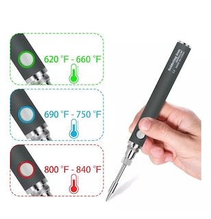 Foto 3 | Kit de Soldador Inalámbrico Usb 8W Temperatura Ajustable Gris