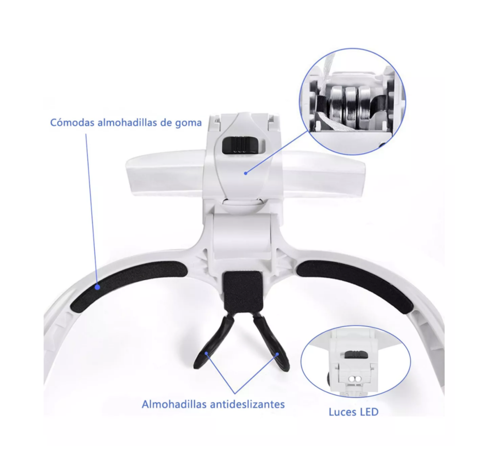 Foto 4 pulgar | Lentes Lupa Luz Led Para Extensión De Pestañas Microblading Blanco Belug