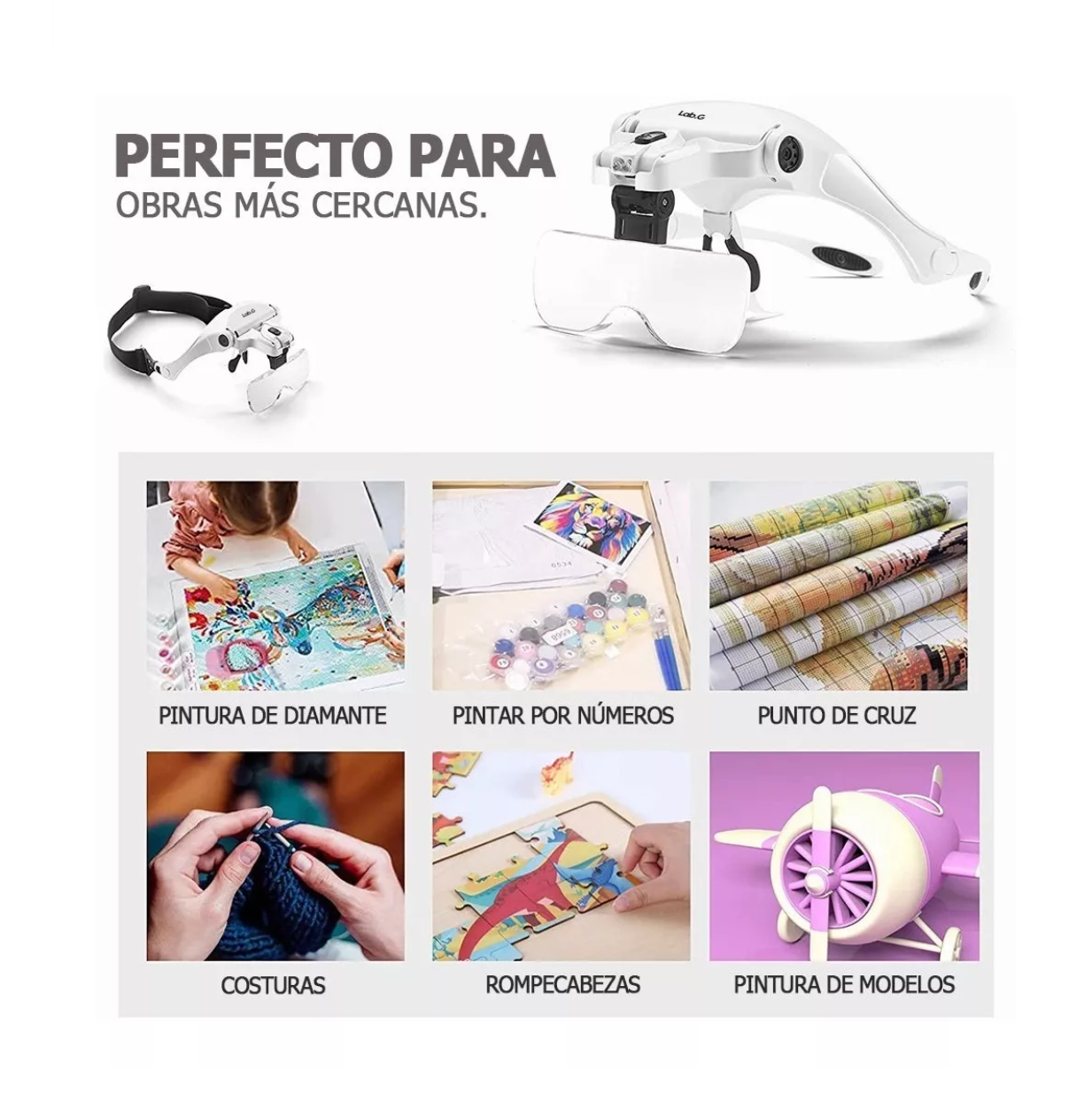 Foto 3 | Lentes Lupa Lab.g Con Luz Led Multiusos Blanco