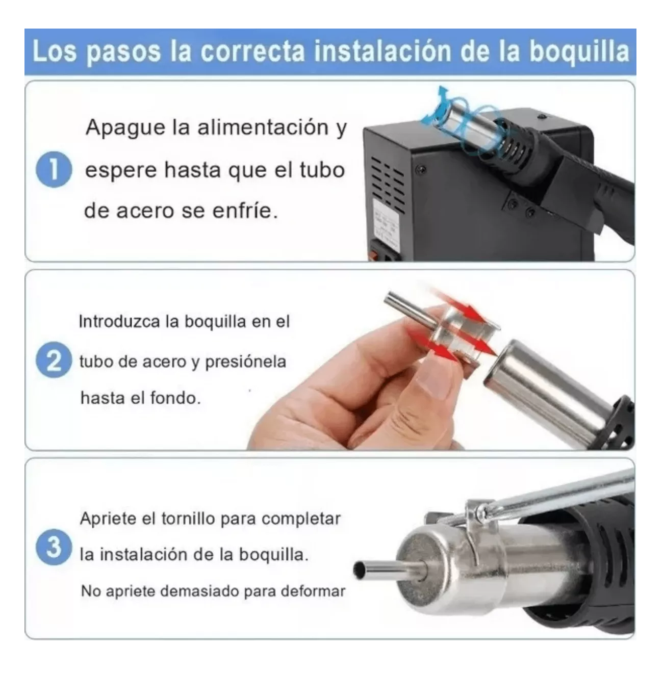 Foto 5 pulgar | Estación De Soldadura De 700w De Pistola De Calor Y Cautín  Negro/plata