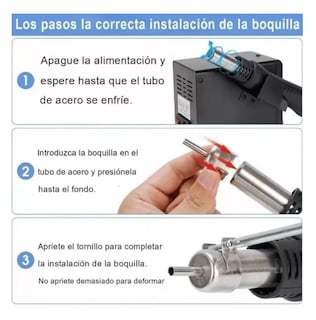 Foto 4 | Estación De Soldadura De 700w De Pistola De Calor Y Cautín Negro/plata