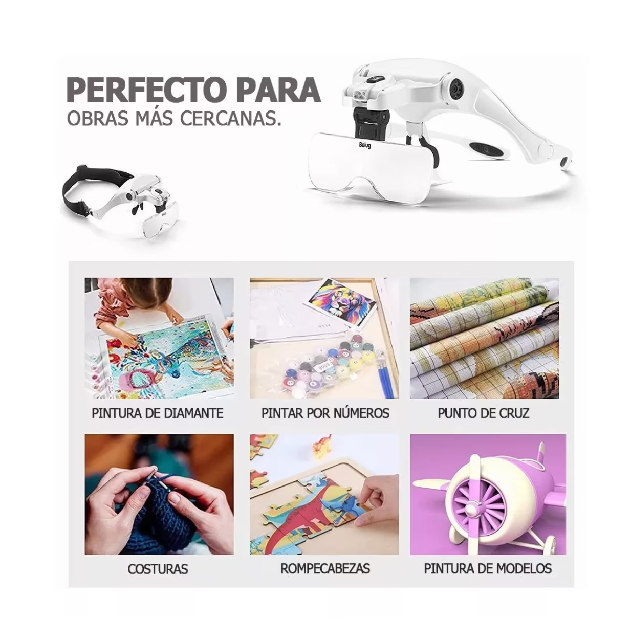 Foto 4 pulgar | Lentes Lupa Luz Led Multiusos, Belug  Blanco